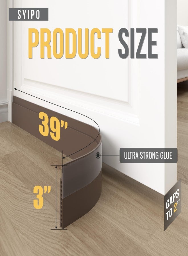 SYIPO Door Draft Stopper for Huge Gap，3" W x 39" L Adjustable Widened Under Door Seal for Exterior/Interior Doors，Under Door Draft Blocker Soundproof/Insulator Door Sweep Weather Stripping，1 Pack Brown - Image 2
